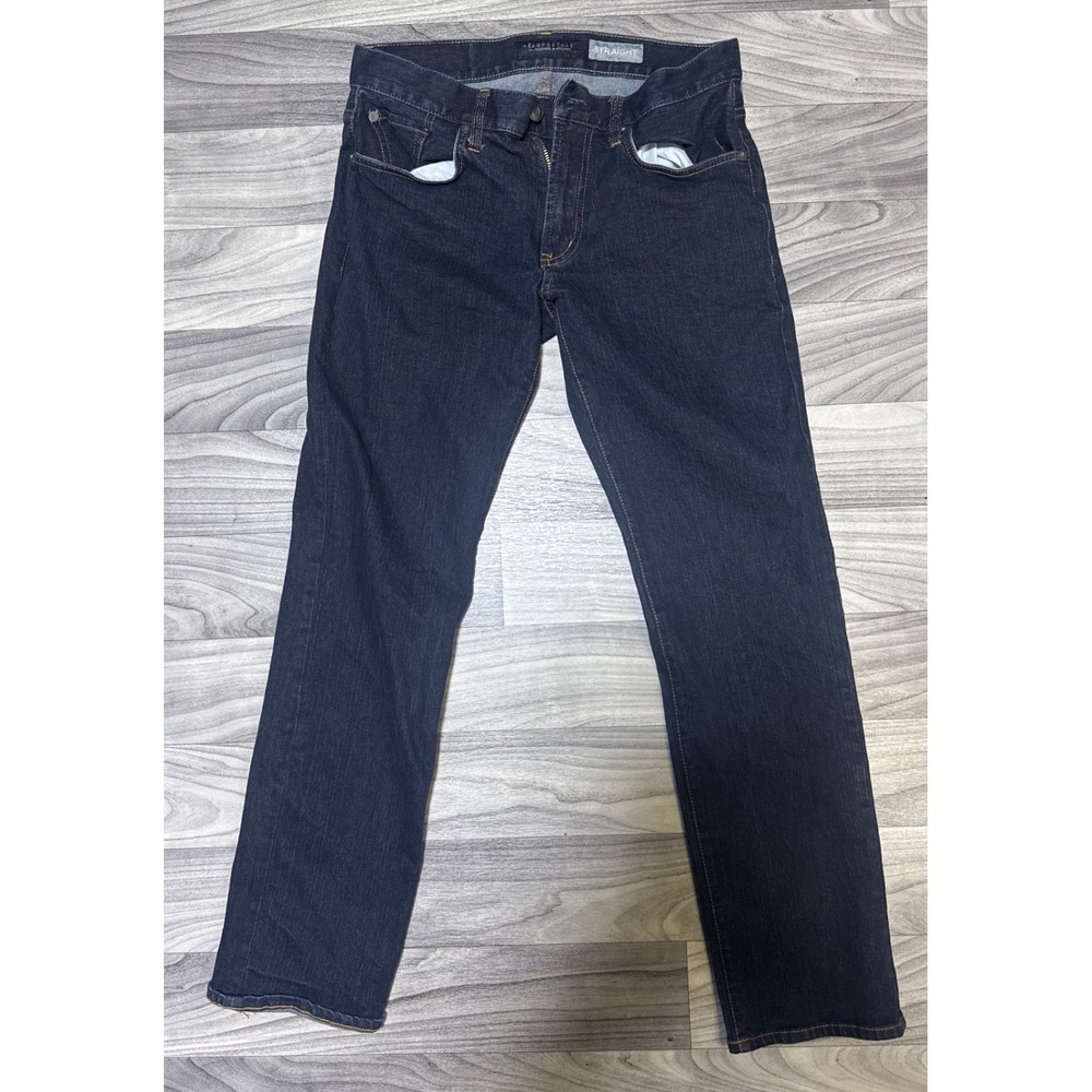 Aeropostale Mens Straight Leg Jeans Dark Wash Indigo Denim 29x30